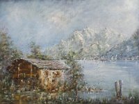 La casa sul lago  Olio su tela - 30x 40
